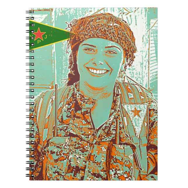 Kurdische Kunst YPJ Kämpfers 2 Notizblock (Vorderseite)