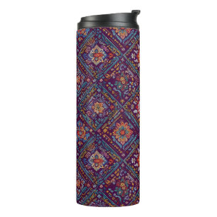 Kurdische Mosaik-Blumenmuster Thermosbecher