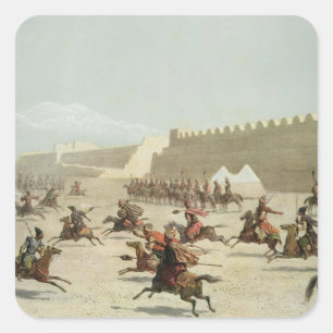 Kurdische und tatarische Krieger bei Sadar Abbat, Quadratischer Aufkleber