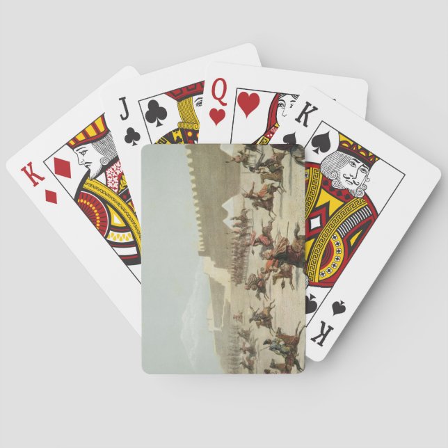 Kurdische und tatarische Krieger bei Sadar Abbat, Spielkarten (Rückseite)