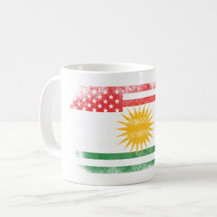 Kurdisches Flagge-   Kurdistan und USA-Entwurf Kaffeetasse