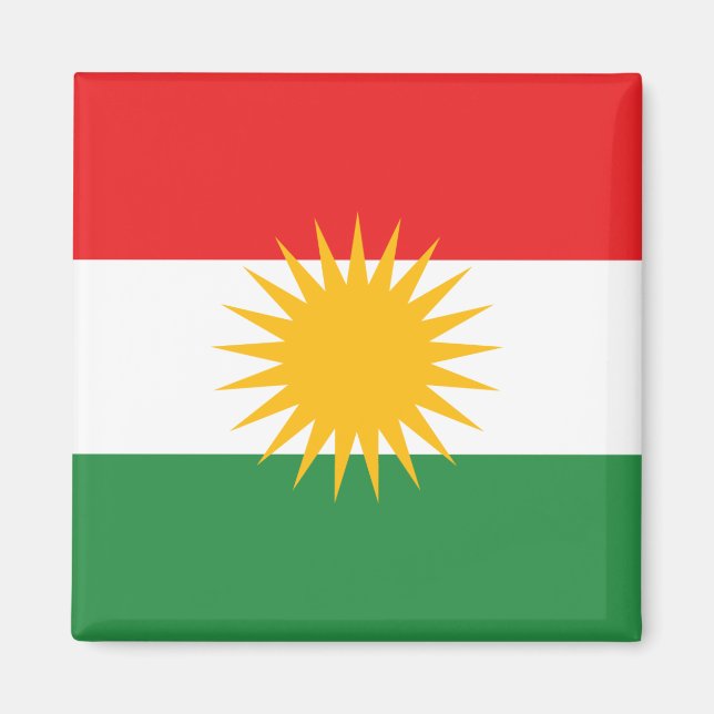 kurdisches Flaggenmagnet Magnet (Vorne)