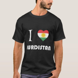 Kurdistan der Liebe I - weißer Text, schwarz T-Shirt