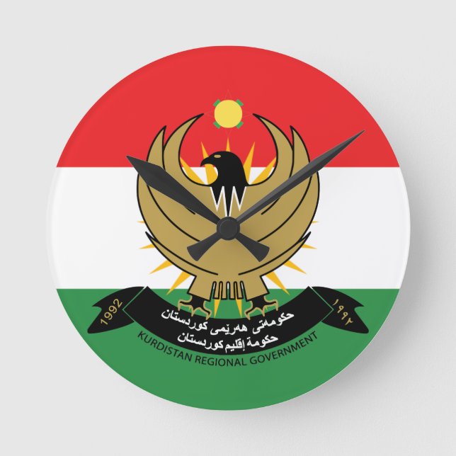 kurdistan emblem runde wanduhr (Vorderseite)