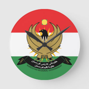 kurdistan emblem runde wanduhr