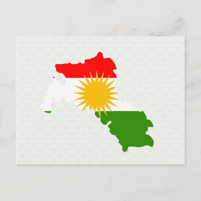 Kurdistan Flag Karte in voller Größe (Vorderseite)