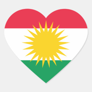 Kurdistan-Flagge Herz-Aufkleber