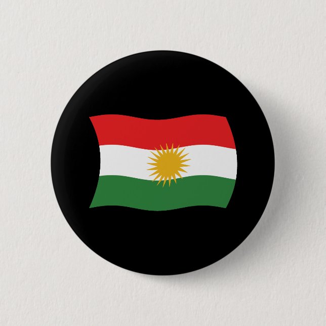 Kurdistan-Flaggen-Button Button (Vorderseite)