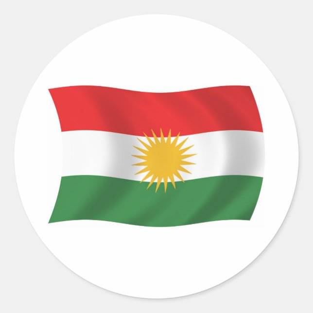 Kurdistan-Flaggensticker Runder Aufkleber (Vorderseite)