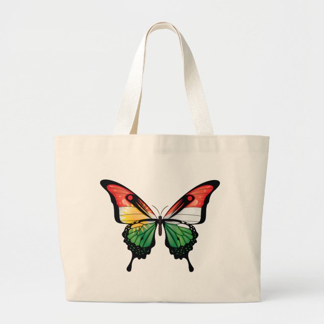 Kurdistan Frack Butterfly Flag Jumbo Stoffbeutel (Vorne)