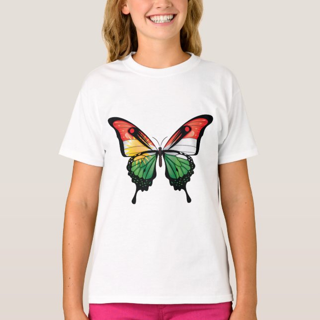 Kurdistan Frack Butterfly Flag T-Shirt (Vorderseite)
