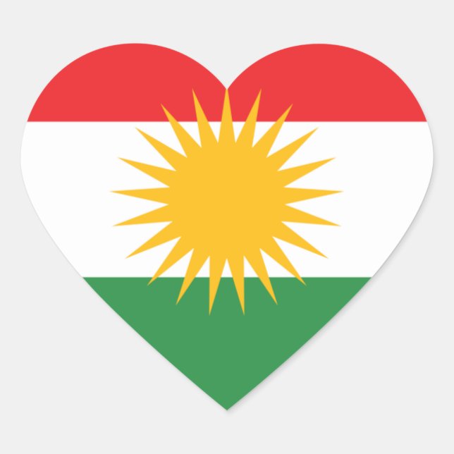 Kurdistan Herz-Aufkleber (Vorderseite)