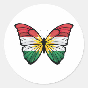 Kurdistan Hypolimnas Butterfly Runder Aufkleber