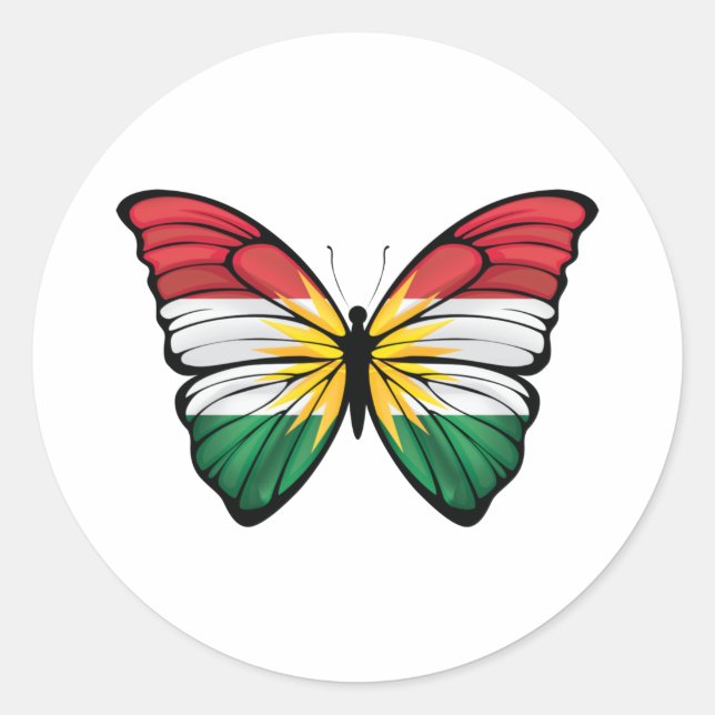 Kurdistan Hypolimnas Butterfly Runder Aufkleber (Vorderseite)