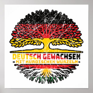 Kurdistan Kurdisch Deutsch Deutschland Baum Wurzel Poster