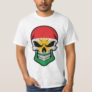 Kurdistan lächelnde Schädelflagge T-Shirt
