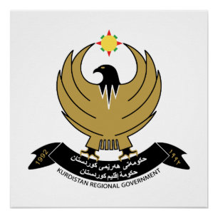 Kurdistan Landeswappen Symbol Emblem Adler Poster