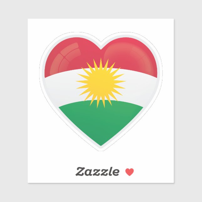 Kurdistan Liebe Icon Sticker (Blatt)