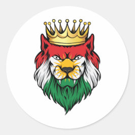 Kurdistan Lion King Flag Runder Aufkleber