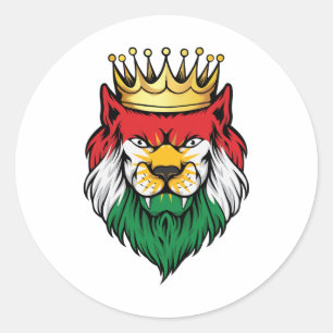 Kurdistan Lion King Flag Runder Aufkleber
