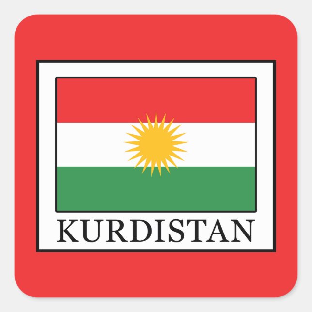 Kurdistan Quadratischer Aufkleber (Vorderseite)