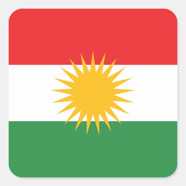 Kurdistan Quadratischer Aufkleber (Vorderseite)