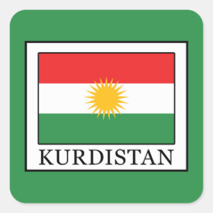 Kurdistan Quadratischer Aufkleber