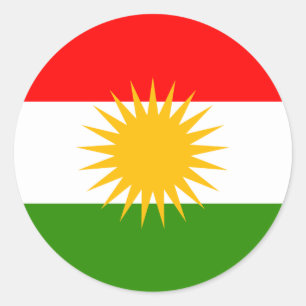 Kurdistan-Qualitäts-Flagge Runder Aufkleber