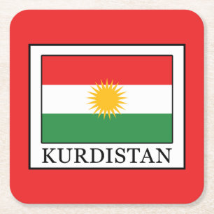 Kurdistan Rechteckiger Pappuntersetzer