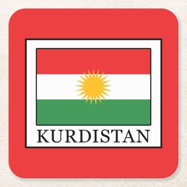 Kurdistan Rechteckiger Pappuntersetzer (Vorderseite)