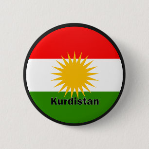 Kurdistan Roundel Qualität Flagge Button