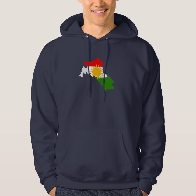 Kurdistanflaggenkarte Hoodie (Vorderseite)