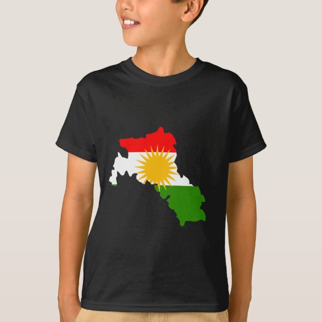 Kurdistanflaggenkarte T-Shirt (Vorderseite)