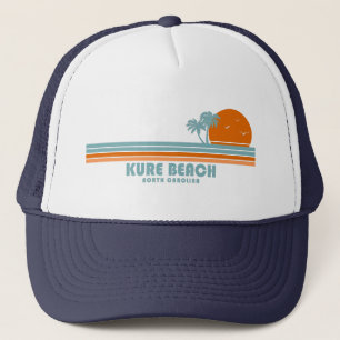 Kure Beach North Carolina Sun Palm Trees Truckerkappe