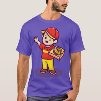 Kurier mit Pizzakartons T-Shirt