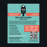 Kurier-Moped-Logo, Kurierdienstwerbung Flyer<br><div class="desc">Courier Moped Logo,  Courier Service Advertising Flyer durch den Business Card Store.</div>