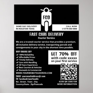 Kurier-Moped-Logo, Kurierdienstwerbung Poster