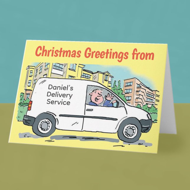 Kurierdienst White Van Christmas Card Karte (Von Creator hochgeladen)
