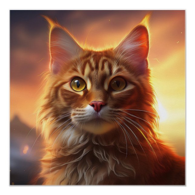 Kurilen-Bobtail-Katze Poster (Vorderseite)