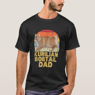 Kurilischer Bobtail Cat Vater Retro Vintag Funny f T-Shirt
