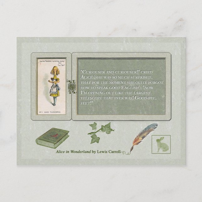 Kuriouser und Kuriouser-Postkarte Postkarte (Vorderseite)