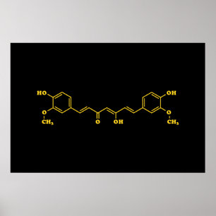 Kurkuma Curcumin Molekulare Chemische Formel Poster
