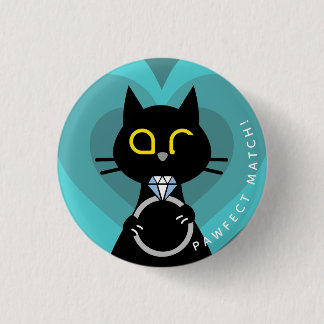 Kuro Catto Vorschlag Abzeichen - Funny Cat Verlobu Button