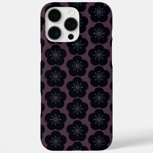 KURO UME - Seamless - Bordeaux Case-Mate iPhone Hülle (Rückseite)
