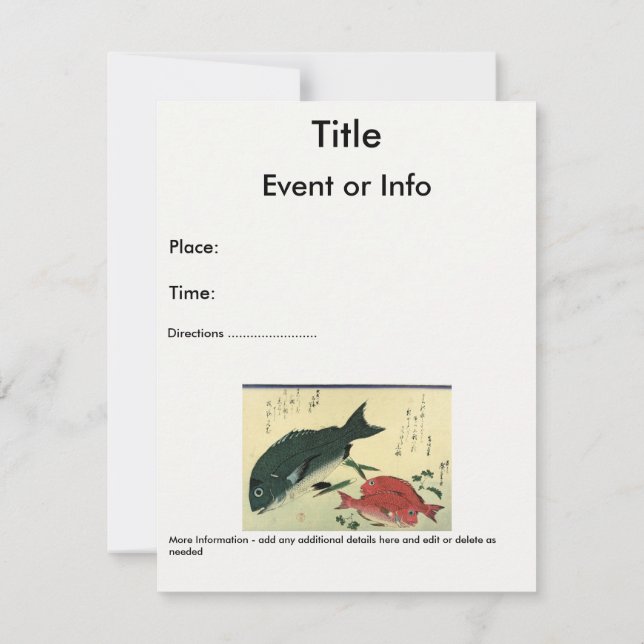 Kurodai & Akadai - Japanische Fischdruckerei in Hi Einladung (Rückseite)