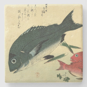 Kurodai & Akadai - Japanische Fischdruckerei in Hi Steinuntersetzer