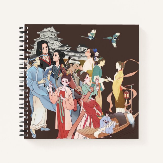 Kursierte Quests Square Spiral Notebook Notizbuch (Vorderseite)