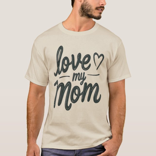 Kursive Liebe für Mama und Bruder T-Shirt (Vorderseite)