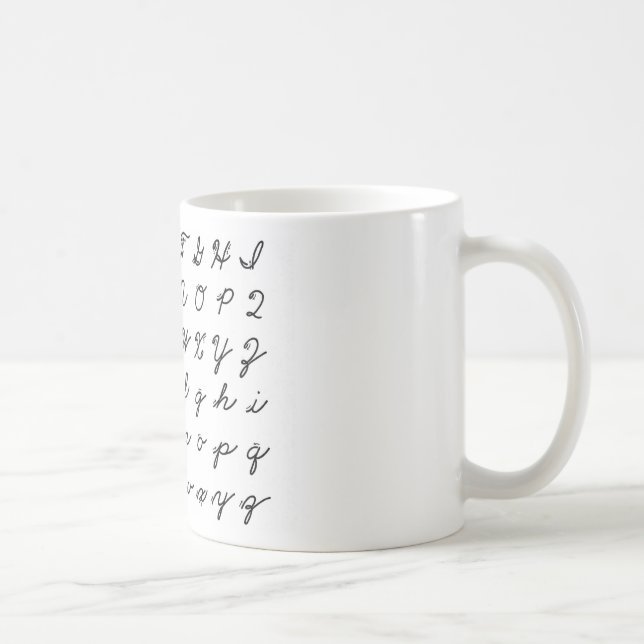 Kursive-Schreibtafel Tasse (Rechts)