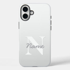 Kursiver Name oder anderer Text mit Monogramm | Fa iPhone 16 Plus Hülle